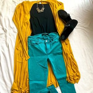 Teal skinny jeans